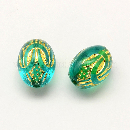 Perles de placage ovales acryliques PACR-Q100-01A-1