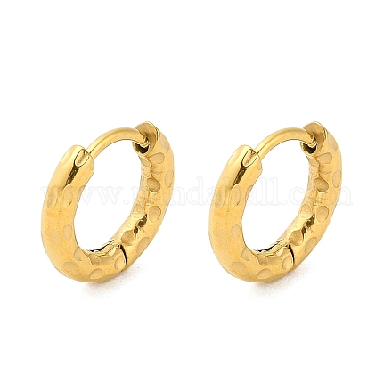 Серьги-кольца Huggie Hoop из текстурированной нержавеющей стали 304 с ионным покрытием (IP) EJEW-G374-02A-G-1