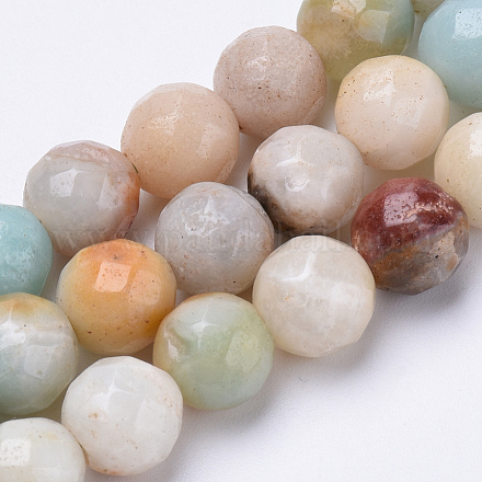Brins de perles d'amazonite de fleurs naturelles G-S281-18-8mm-1