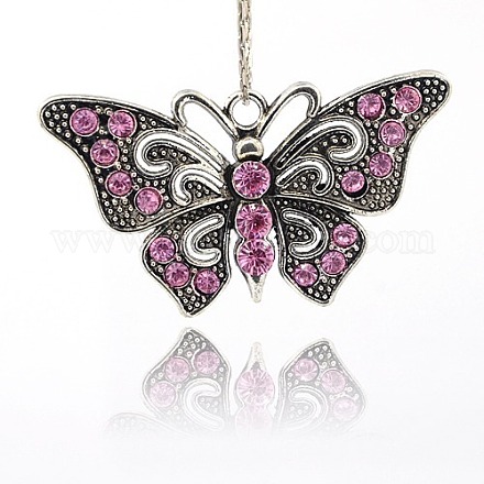 Vintage Butterfly Pendant Necklace Findings TIBE-M001-80E-1
