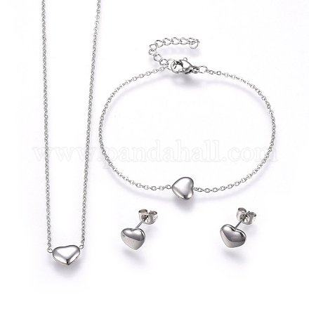 304 Stainless Steel Jewelry Sets X-SJEW-H144-23P-1