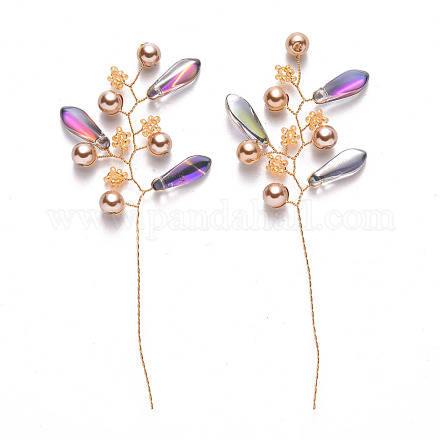 Glass Seed Beads and Brass Wire Wrapped Branch FIND-R086-07B-1