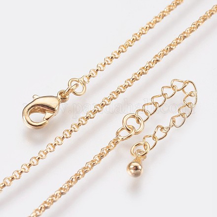 Long-Lasting Plated Brass Cable Chain Necklaces NJEW-K112-10G-NF-1