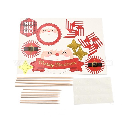 DIY Christmas Theme Paper Cake Insert Card Decoration DIY-H108-11-1