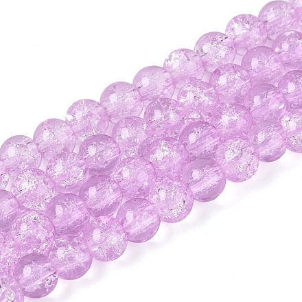 Окрашенного распылением треск стеклянные бусы нити CCG-Q002-6mm-04-1