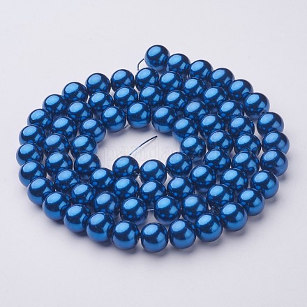 Chapelets de perles en verre nacré HY-12D-B72-1