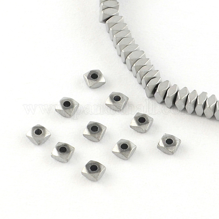 Square Electroplated Non-magnetic Synthetic Hematite Bead Spacers G-R259-68G-1