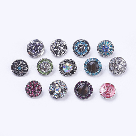 Styles mélangés boutons-pression zinc bijoux en alliage X-SNAP-O023-M-NR-1