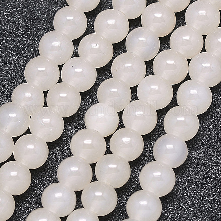Imitation Jade Glass Beads Strands GLAA-G049-6mm-A34-1