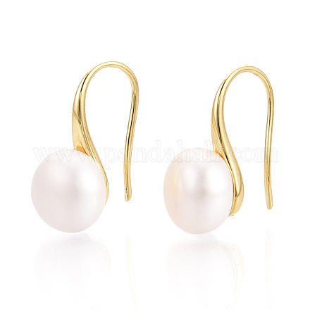 Серьги-подвески из натурального жемчуга из латуни PEAR-N020-08C-01-1