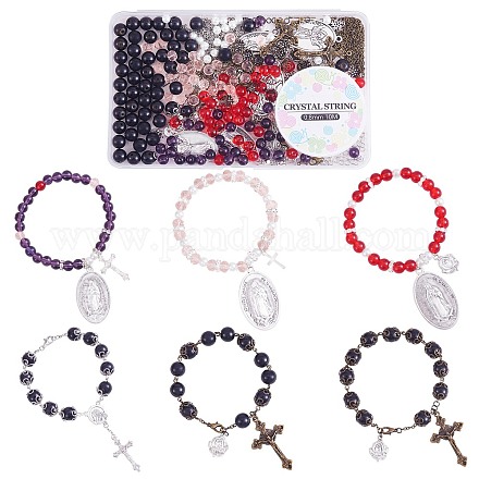 Kit de fabricación de pulseras de collar de cuentas de rosario de diy DIY-SZ0009-59-1