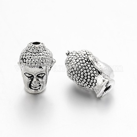Alloy 3D Buddha Head Beads PALLOY-G052-AS-1