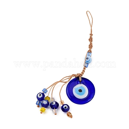 Стеклянная подвеска от сглаза ручной работы HJEW-WH0043-09-1