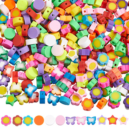 280шт 4 стиля ручной работы бусины из полимерной глины CLAY-SC0002-42-1