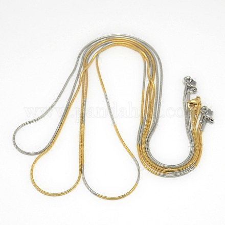 Unisex alla moda 201 in acciaio inossidabile collane a catena serpente NJEW-L043-06-1