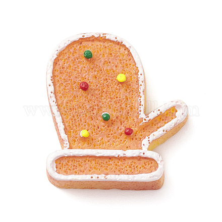Cabochon decodificati di biscotti natalizi in resina opaca e imitazione plastica RESI-K019-54E-1