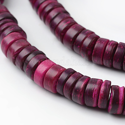 Dyed Natural Coconut Disc Bead Strands COCB-O003-07D-1