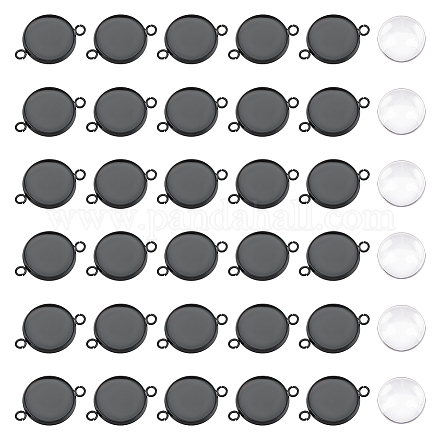 Unicraftale 30 juego de colgantes de cabujón negro DIY-UN0003-77B-B-1