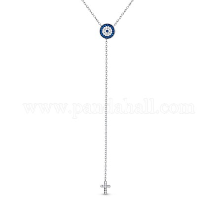 TinySand Kreuz 925 Halskette mit kaskadierendem Anhänger aus Sterlingsilber mit kubischem Zirkonia TS-N327-S-1