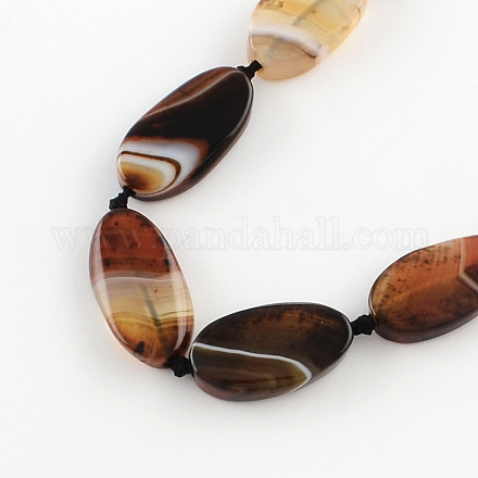 Chapelets de perles en agate rayée naturelle/agate à bandes G-Q941-068-1