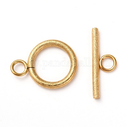 304 Stainless Steel Textured Toggle Clasps STAS-A048-01G-1
