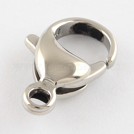 Polished 316 Surgical Stainless Steel Lobster Claw Clasps STAS-R072-08-1