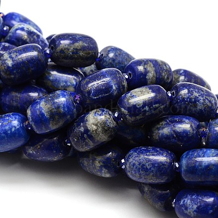Natural Lapis Lazuli Barrel Beads Strands G-E251-15-1