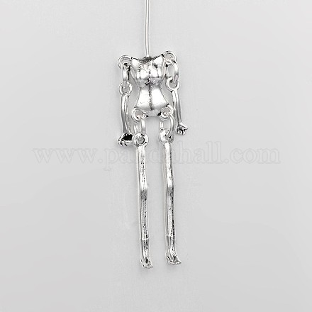 Tibetan Style Alloy Human Body Skeleton For DIY Toy Doll Makings X-TIBE-39548-AS-RS-1