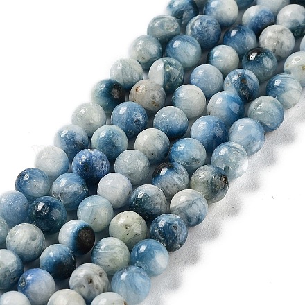 Brins de perles de pierre de glacierite de glace bleue naturelle G-G078-A01-01-1