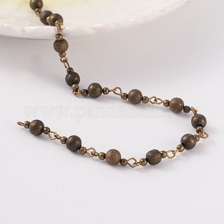 Handmade Brass Beaded Chains for Necklaces Bracelets Making AJEW-JB00186-1
