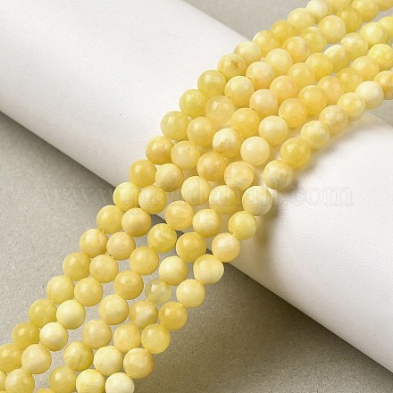 Нити бусин из натурального желтого нефрита G-A274-A01-4mm-1