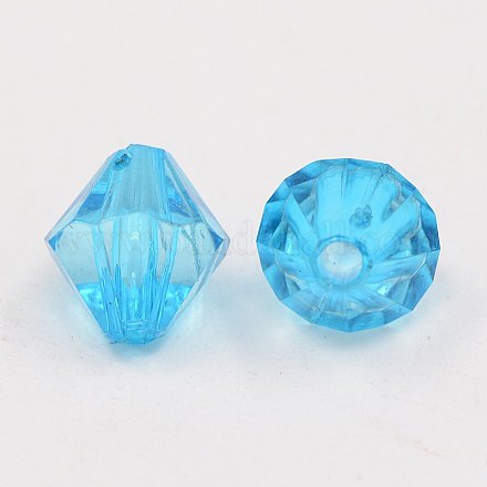 Faceted Bicone Transparent Acrylic Beads DBB8mm11-1