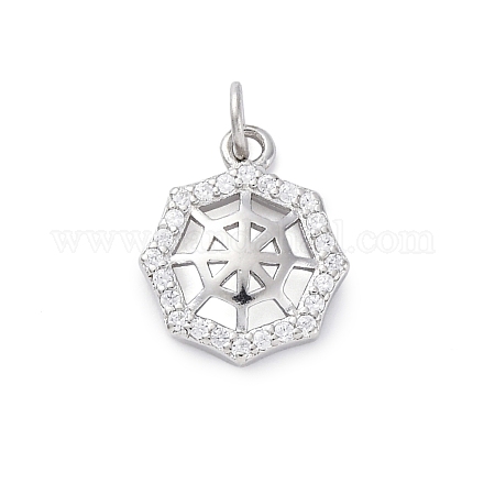 925 стерлингового серебра микро Pave прозрачные кубические циркониевые подвески STER-S010-03D-P-1