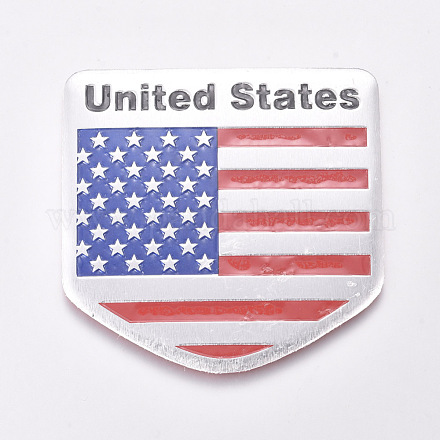 Calcomanía de bandera americana de Estados Unidos de aleación de aluminio AJEW-WH0113-64C-1
