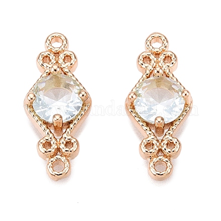 Подвески из латуни с граненым стеклянным соединителем FIND-T070-03G-1