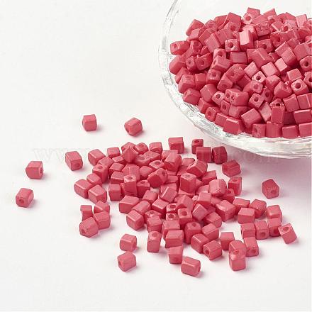 Cube Opaque Colours Glass Seed Beads SEED-R026-A14-1