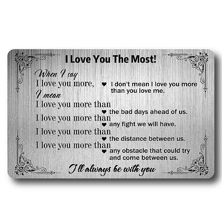 CREATCABIN Engraved Wallet Insert I Love You Most Metal Wallet Card Insert Mini Love Notes for Him Men Boyfriend Husband Anniversary Birthday valentine from Girlfriend Wife Son Daughter DIY-WH0252-022-1