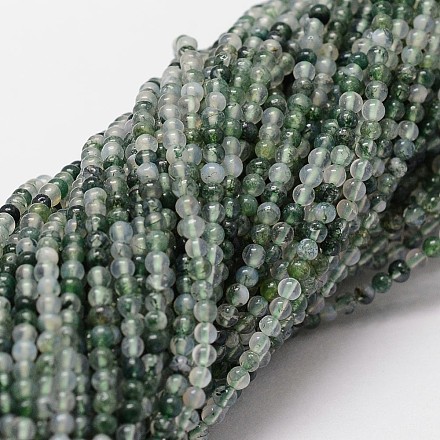 Chapelets de perles en agate mousse naturelle X-G-N0184-07-2mm-1