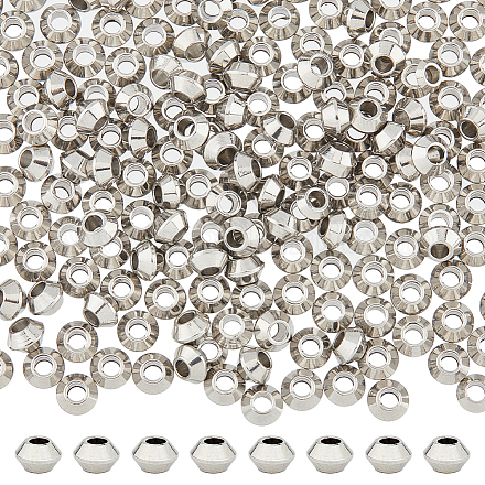 Dicosmetic 200pcs rondelle 304 perles intercalaires en acier inoxydable STAS-DC0015-10-1