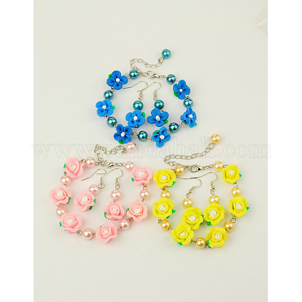 Fashion Jewelry Sets: Earrings & Bracelets SJEW-JS00169-1