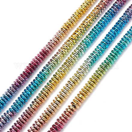 Brins de perles d'hématite synthétiques non magnétiques électrolytiques de couleur arc-en-ciel G-L489-F03-1