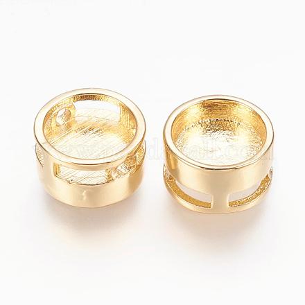 Montature cabochon con perline in vero ottone placcato oro 18k KK-K177-01B-G-1