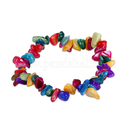 Jetons colorés de pierres précieuses s'étendent bracelets BJEW-BB16534-D-1