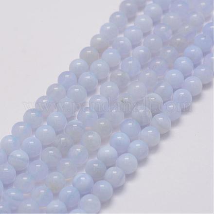 Fili di perline di agata blu chiaro naturale G-G970-38-10mm-1