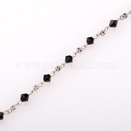 Ручной конус стеклянные бусы цепи для ожерелья браслеты делает AJEW-JB00061-03-1