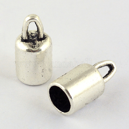 Tibetan Style Alloy Cord Ends TIBEP-S300-02AS-RS-1