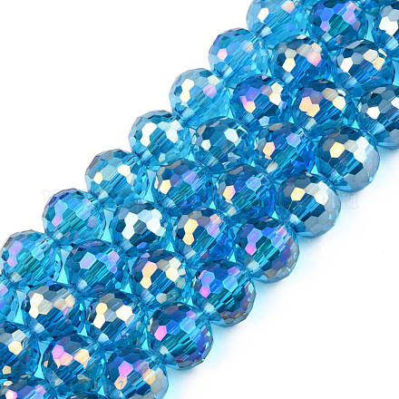 Chapelets de perles en verre transparent électrolytique EGLA-N002-46-H06-1