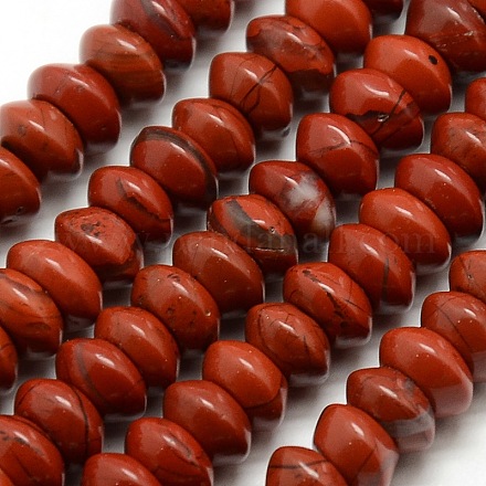 Perles rondelles naturelles en jaspe rouge G-P062-07A-1