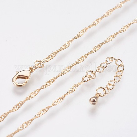 Long-Lasting Plated Brass Chain Necklaces NJEW-K112-11G-NF-1