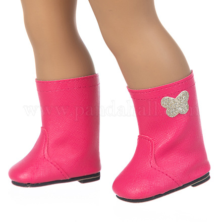 Zapatos de lluvia de muñeca de cuero pu DOLL-PW0001-304-01-1